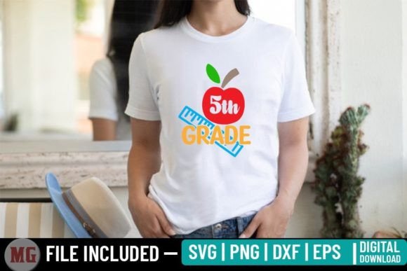 5th Grade Back to School SVG Graphics for T-Shirt Designs