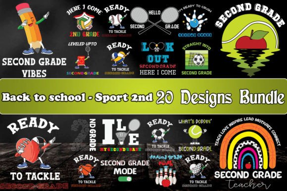 Back to School Sport 2nd: 20 Graphics for Crafts & Branding