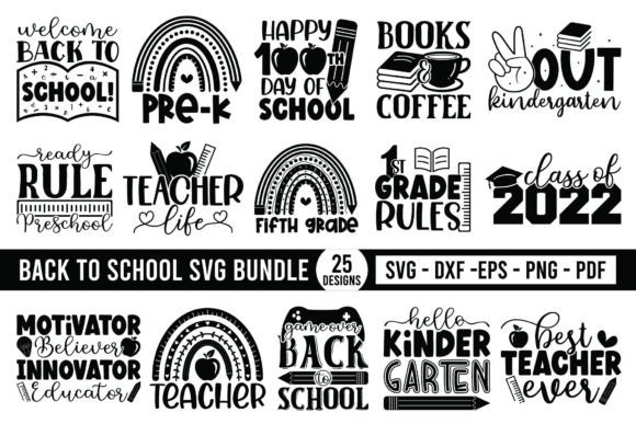 Back to School SVG Bundle Vol.4: Graphics for Crafts & Brand Projects