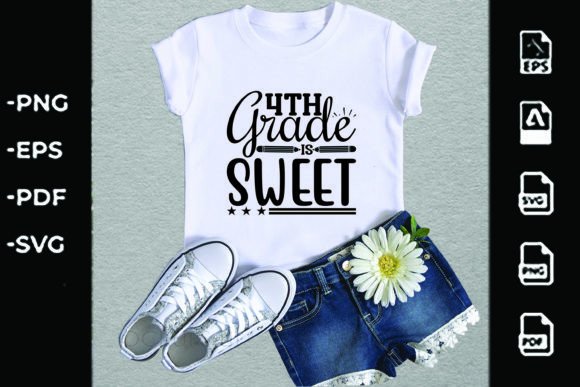 Back to School SVG Design: 4th Grade is Sweet Graphics