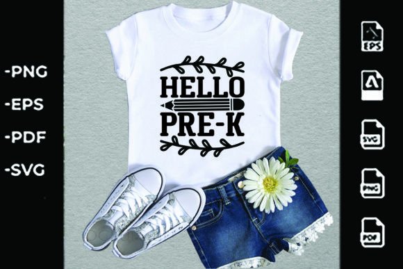 Back to School SVG Design, Hello PRE-K Graphics