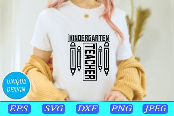 Back to School SVG Design, Kindergarten — Graphics & T-Shirt Designs
