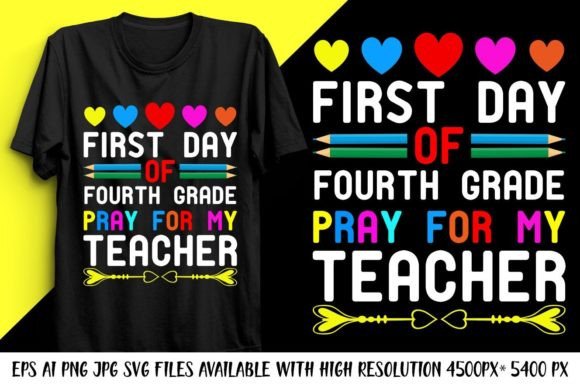 Back to School Typography Colorful Graphics & T-Shirt Designs