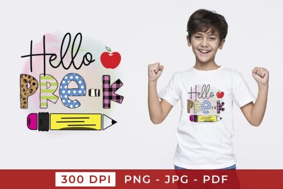 Hello Pre-k PNG: Back to School Graphics for Crafts