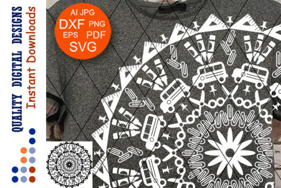 Mandala Back to School Bus Stationery: Graphics & Crafts