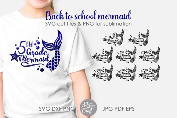 Mermaid Tail SVG, Back to School SVG Graphics for Crafts