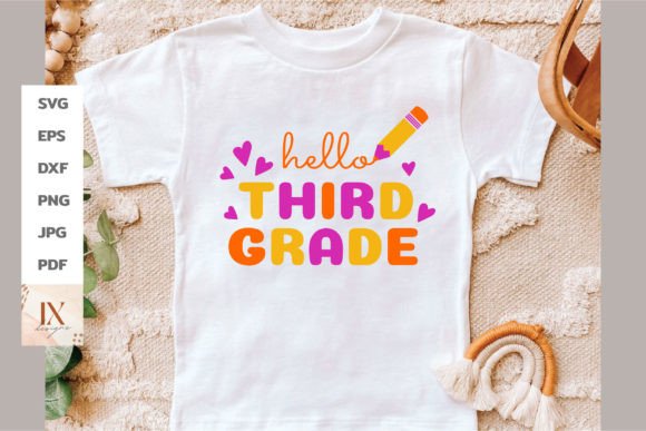Third Grade SVG: Hello Back to School Graphics