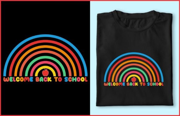 Welcome Back to School Rainbow Graphics & T-Shirt Designs